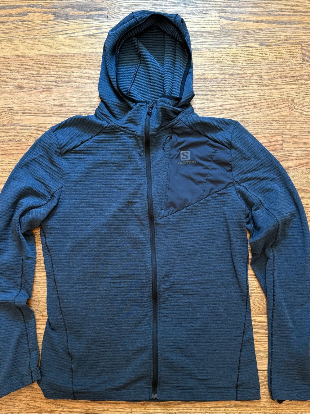 Salomon Men's Navy Hooded Lightweight Jacket